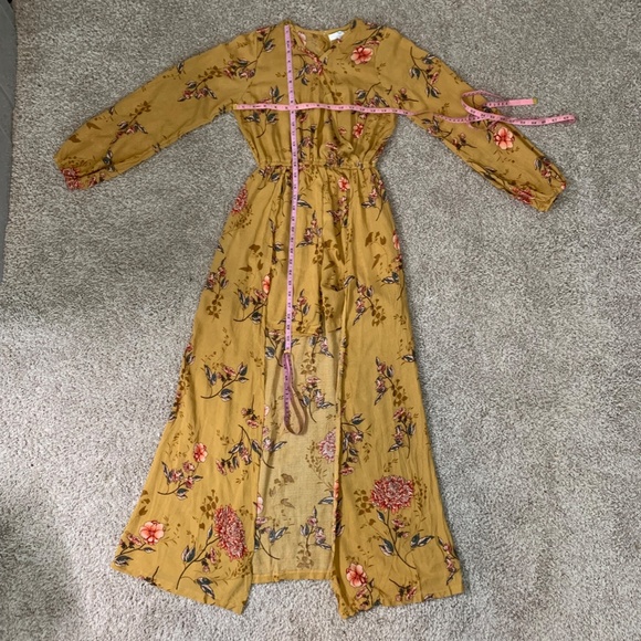 Peyton Bre Brown floral Romper with long train in back size 14 - Picture 12 of 16